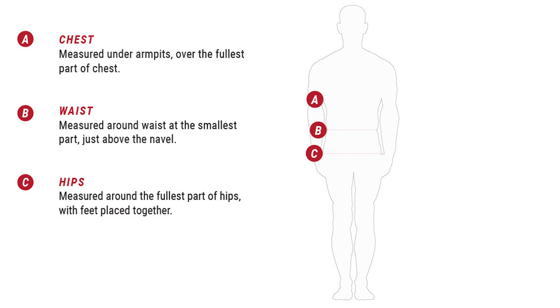 Quilted Bodywarmer size chart