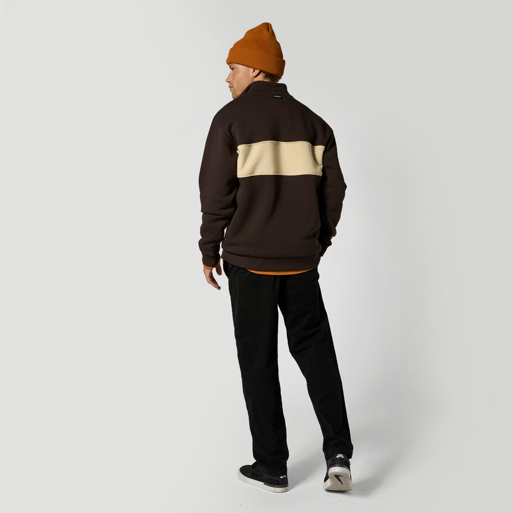 Mystic Slate Half Zip Dark Brown 4